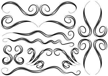 Siyah vektör dekoratif elementler kümesi