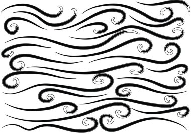 Siyah vektör dekoratif elementler kümesi