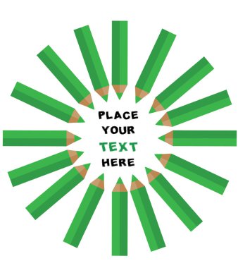 Yeşil işaretli bir kalemin vektör çizimi