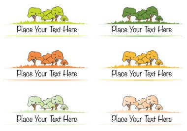 Bir ağaç kümesinin vektör illüstrasyonu