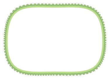 Çiçek süslemeli dekoratif yeşil çerçeve