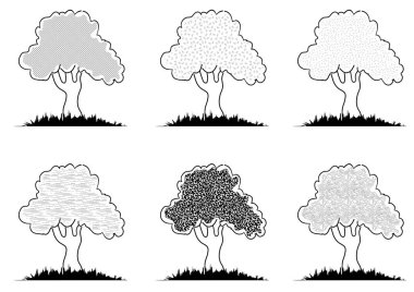 vektör ağaçları kümesi