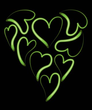 Siyah arkaplanda kalp şekli