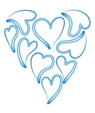 kalp şekli aşk sembolü vektör illüstrasyonu