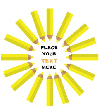 Beyaz zemin üzerinde sarı bir kalemin vektör çizimi