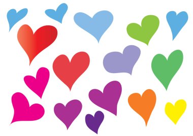 Bir kalp setinin vektör illüstrasyonu