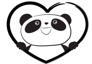 Sevimli yürekli panda