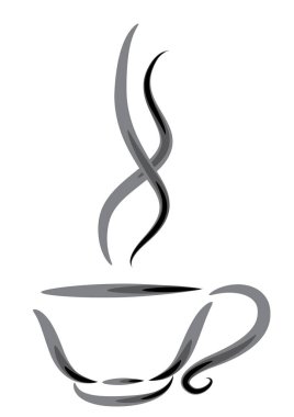 Beyaz arkaplanda kahve fincanı simgesi