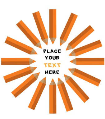 Bir kalem kümesinin vektör illüstrasyonu