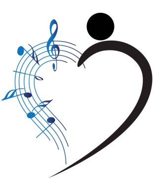 Dans eden bir adamın vektör çizimi ve müzik notaları 