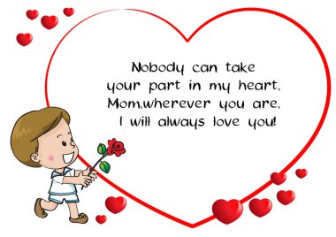 Kırmızı elbiseli bir kızla sevgililer günü kartı.