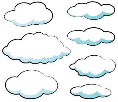 Bulut kümesi ve yağmur vektörü simgeleri