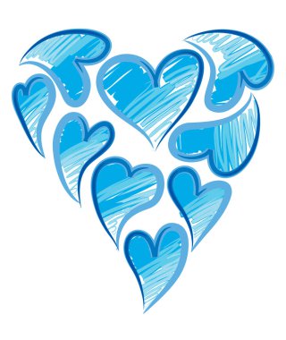 Mavi kalbin vektör çizimi