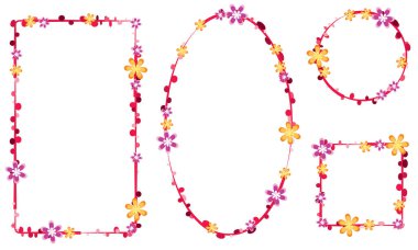 Çiçekli bir çerçevenin vektör illüstrasyonu