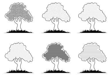 vektör ağaçları kümesi