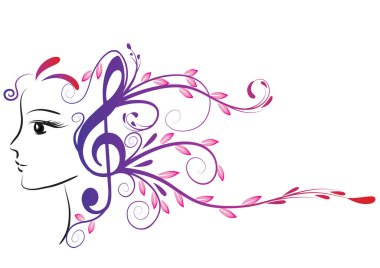 Çiçekli güzel kız.