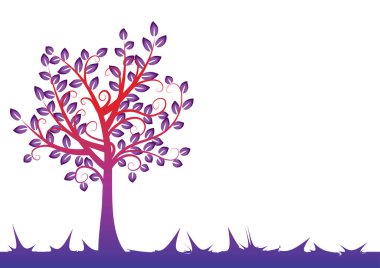 Beyaz arkaplanda izole edilmiş alanda büyüyen ağaç