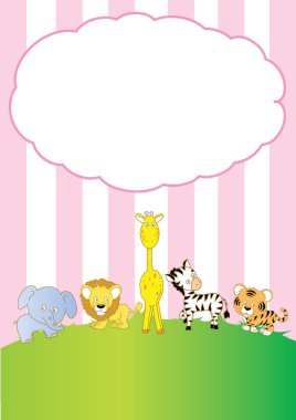 Şirin bir zürafanın vektör çizimi