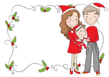 Noel Baba ve Kız 'la Noel kartı