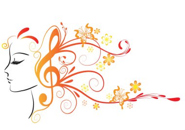 Çiçek çelengi olan güzel bir kız