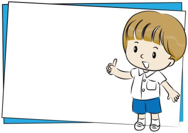 Boş bayrağı olan bir çocuğun resmi.