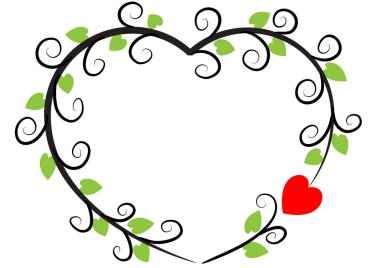 Beyaz arkaplanda bir kalp şeklinin vektör çizimi 