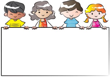 çocuk karakterleri ve boş afiş