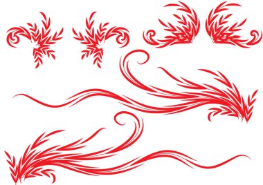 Kırmızı ve siyah vektör çizimleri kümesi