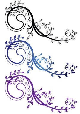 Dekoratif çiçek elementlerinin vektör kümesi