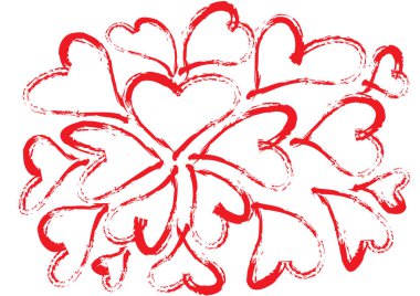 Güzel dekoratif kalp koleksiyonu, aşk konsepti 