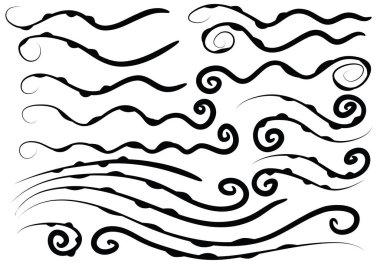 Siyah ve beyaz vektör çizimleri kümesi