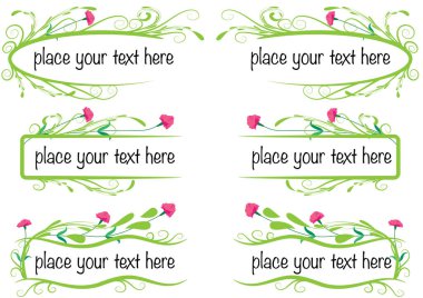 Çiçekli vektör pankart seti