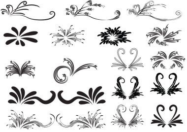 Tasarım için vektör çiçek elementleri kümesi