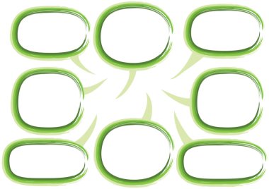 yeşil ve mavi etiketler kümesi