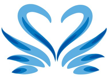 Mavi kalbin vektör çizimi 