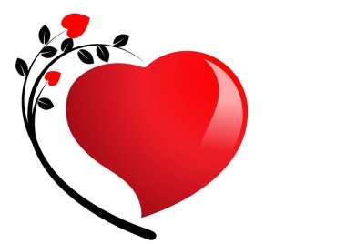 Kalp ve kırmızı kurdele.