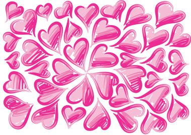 Güzel dekoratif kalp koleksiyonu, aşk konsepti 