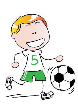 Bir futbolcunun vektör illüstrasyonu 