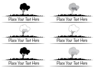 Ağaçların vektör siluetleri