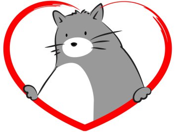 Kalp şeklinde bir kedi.