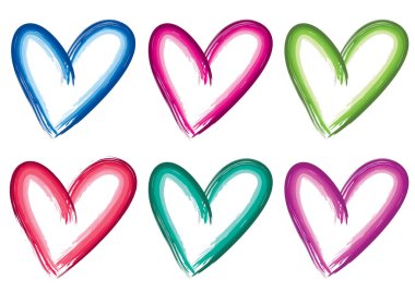 Güzel dekoratif kalp koleksiyonu, aşk konsepti 