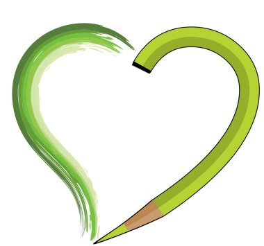 Aşk sembollü kalp şekli