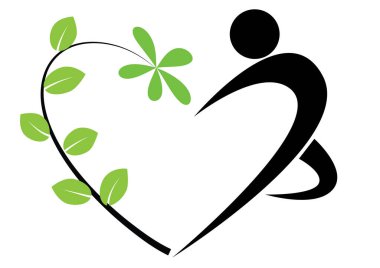 Beyaz arkaplanda bir kalp şeklinin vektör çizimi 