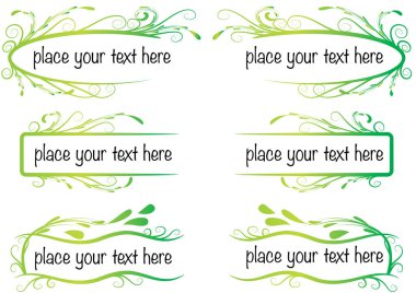 Vektör çiçek bayrakları seti