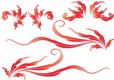 Beyaz arkaplanda çiçek elementlerinin vektör kümesi 