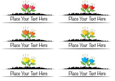 Bir çiçek kümesinin vektör illüstrasyonu