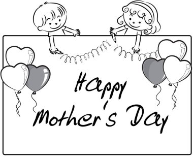 Tatlı karikatür kızı ve balonlarla Sevgililer Günün kutlu olsun.