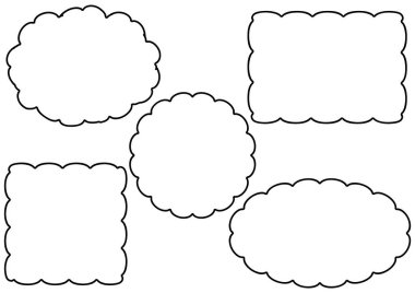 Farklı bulutların vektör karalama kümesi