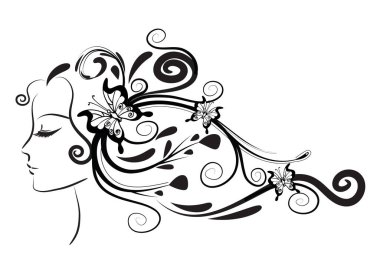 Çiçekli güzel kız.