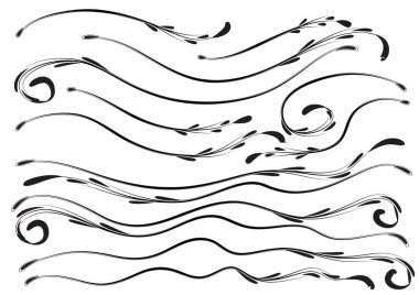 Bir dizi kaligrafik tasarım elementi. vektör illüstrasyonu